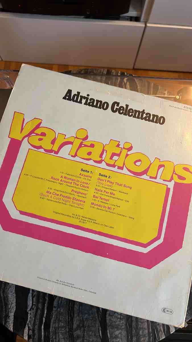 Dischi in vinile: Disque vinyle Adriano Celentano - Album Variations – Usato da Mont sur Rolle venduto da nicola1075 1