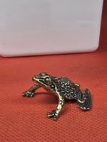Frosch Figur Messing klein antik 