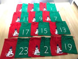 Adventskalender Säckli Taschen Geschenke Weihnachtsdeko