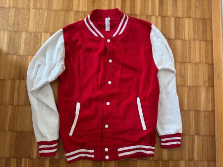 College Jacke Rot-Weiss Grösse L