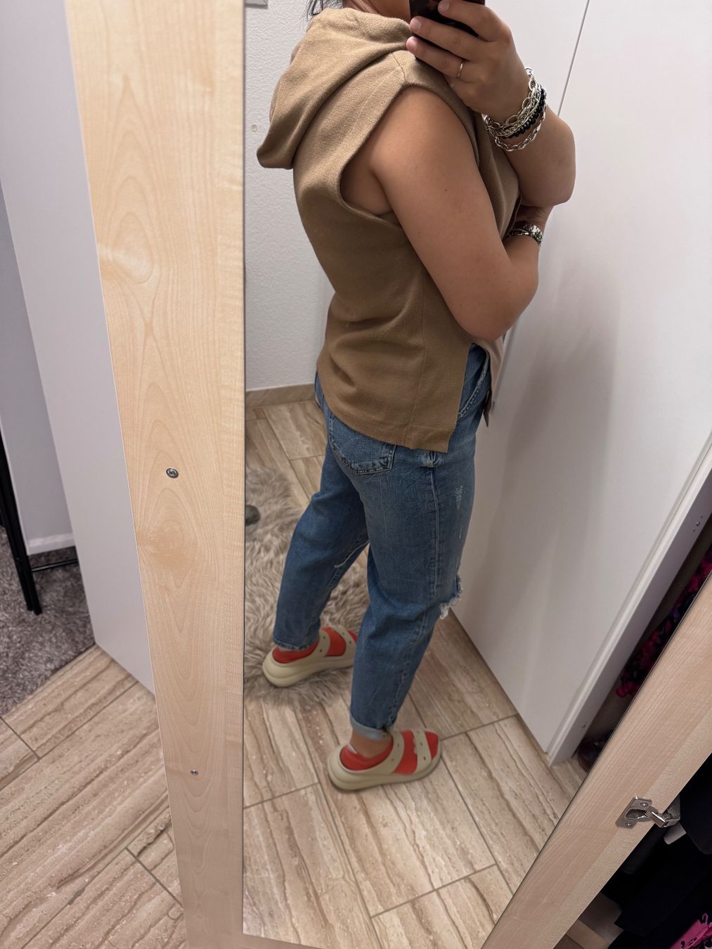 Gilet & Giacche senza maniche: Ärmelloser Strick-Hoodie/Pullunder Beige – Nuovo (secondo la descrizione) da Eichberg venduto da OanaB 5