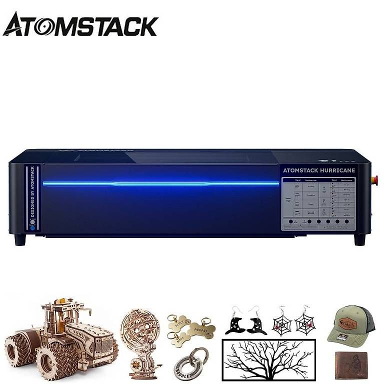 Atomstack Tutte le macchine: AtomStack Hurricane 55W Desktop CO2-Laserschneider – Nuovo e nell'imballaggio originale da Malans GR venduto da BUYBEST-Schweiz