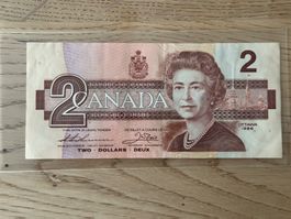 Banknote Kanada 2 Dollar, Jahrgang 1986