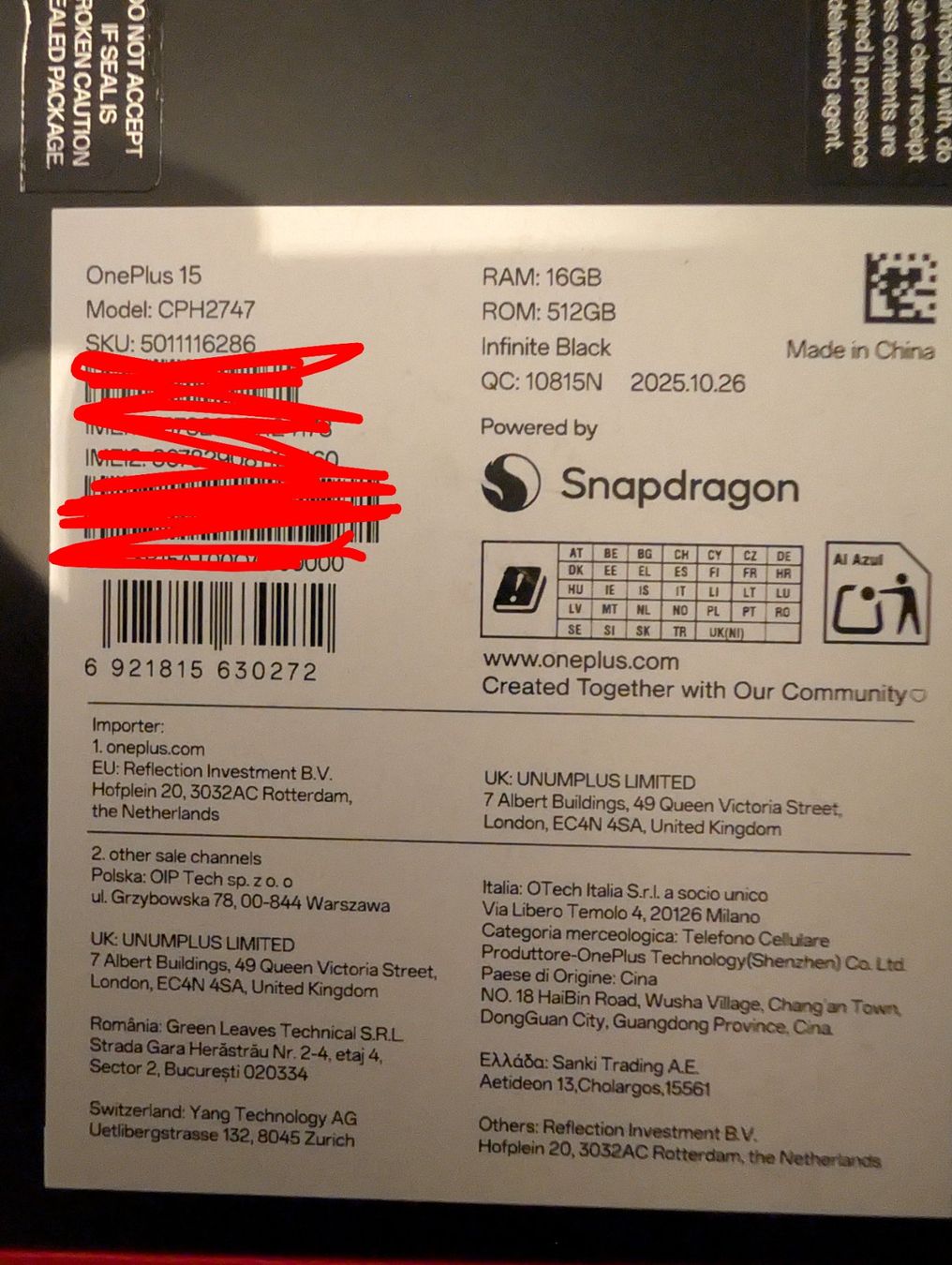 OnePlus Telefoni cellulari / Smartphones: OnePlus 15 / 512GB / 16GB RAM – Nuovo (secondo la descrizione) da Schaffhausen venduto da Chanzf8q 3
