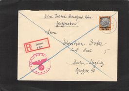 Zensur - R-Brief Zamosc Deutsche Post Osten , Feb. 1940