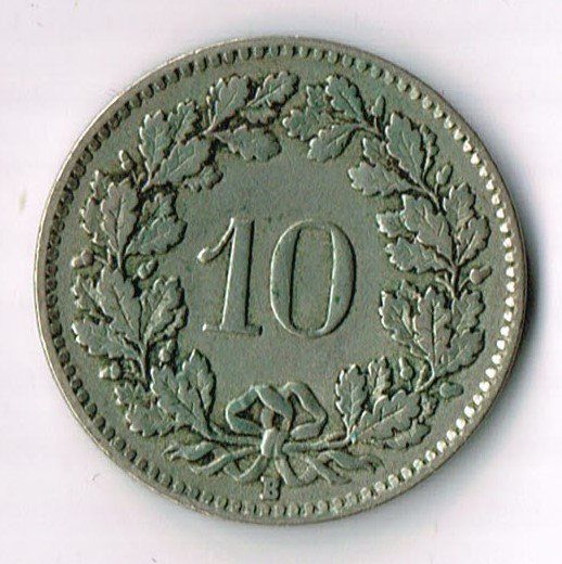 Tutti le monete: 1925_10 Rappen_Münze – Usato da Hombrechtikon venduto da Fraese01 1