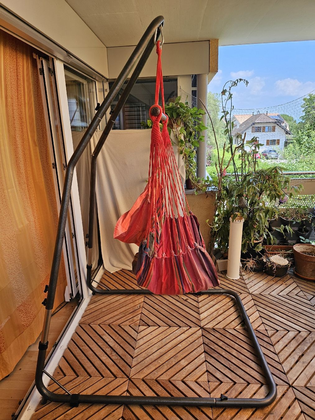 Sièges suspendus: Fauteuil suspendu hamac toile coton support métal – D'occasion à Gland par Vee_0 4