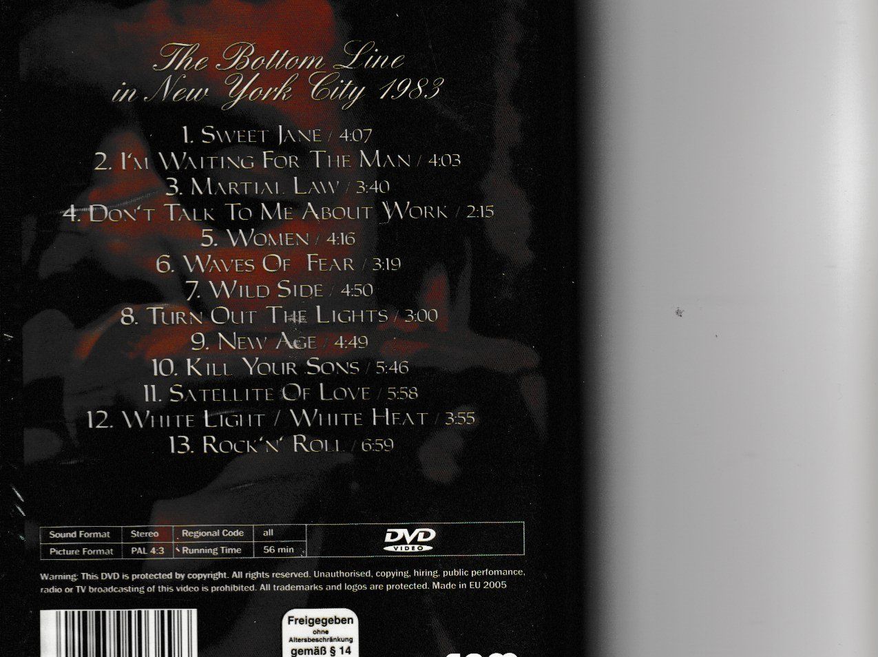 Tutti i DVDs: Lou Reed - Live NYC 1983 – Nuovo e nell'imballaggio originale da Chur venduto da zowie72 1