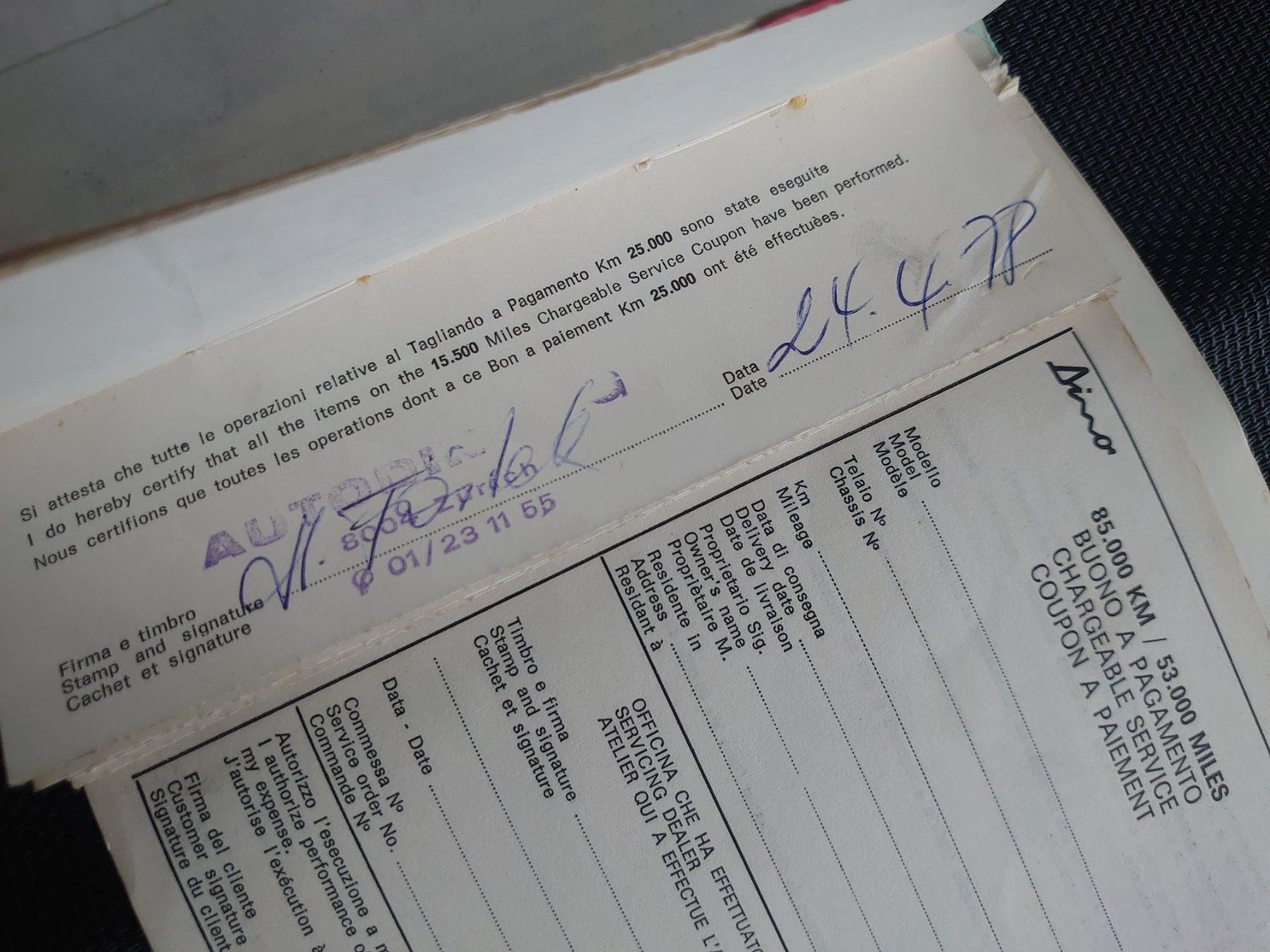 Ferrari Documenti: Ferrari Dino Serviceheft – Usato da Hallwil venduto da mike16 4