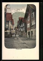 Andermatt, Strassenpartie mit Bergpanora