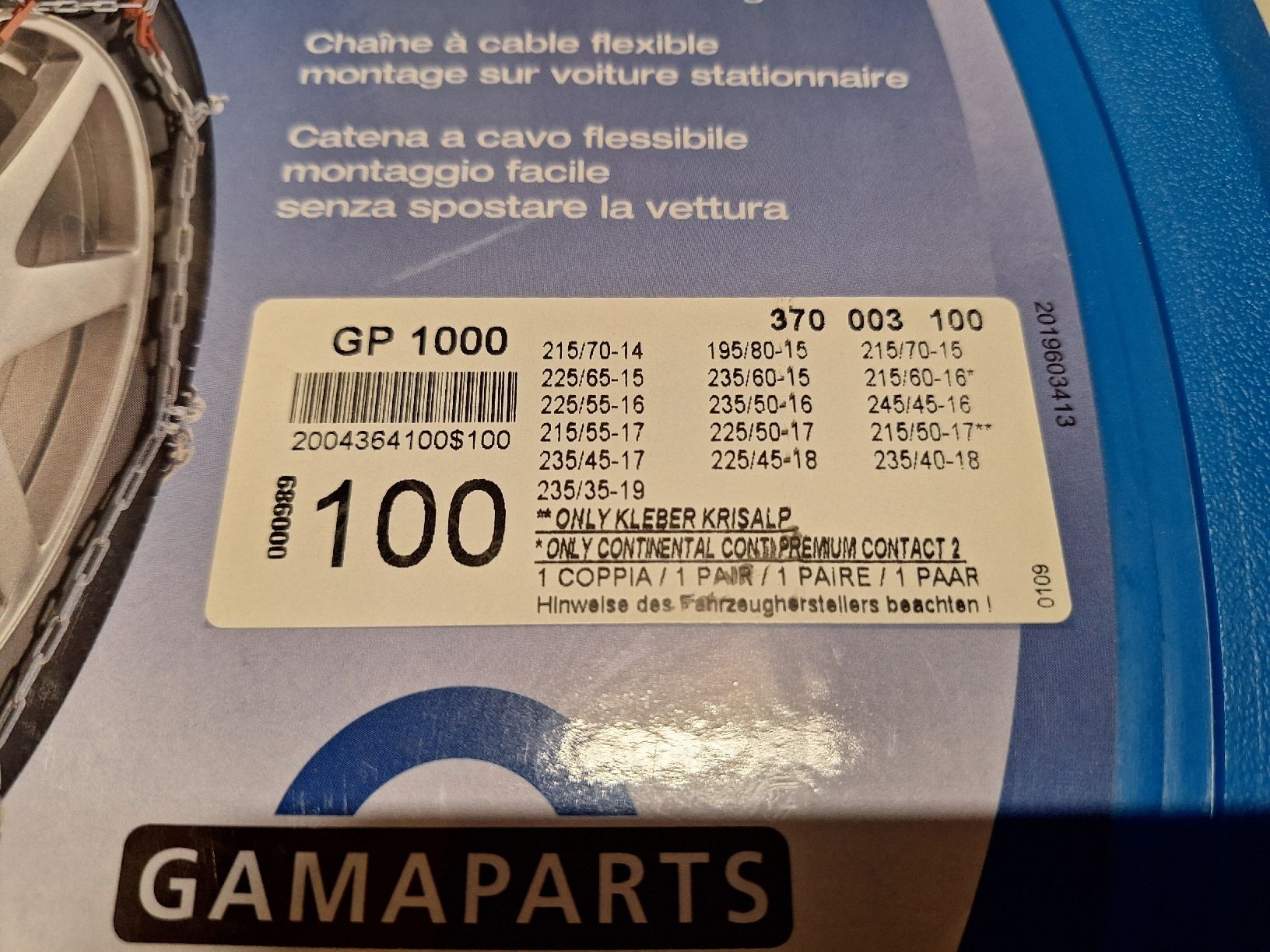Schneeketten: Gamaparts GP 1000 Schneeketten  – Neu (gemäss Beschreibung) aus Davos Platz von anton85 3