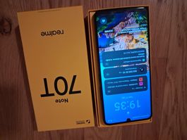 Realme Note 70T smartphone con scatola e cover nuovo