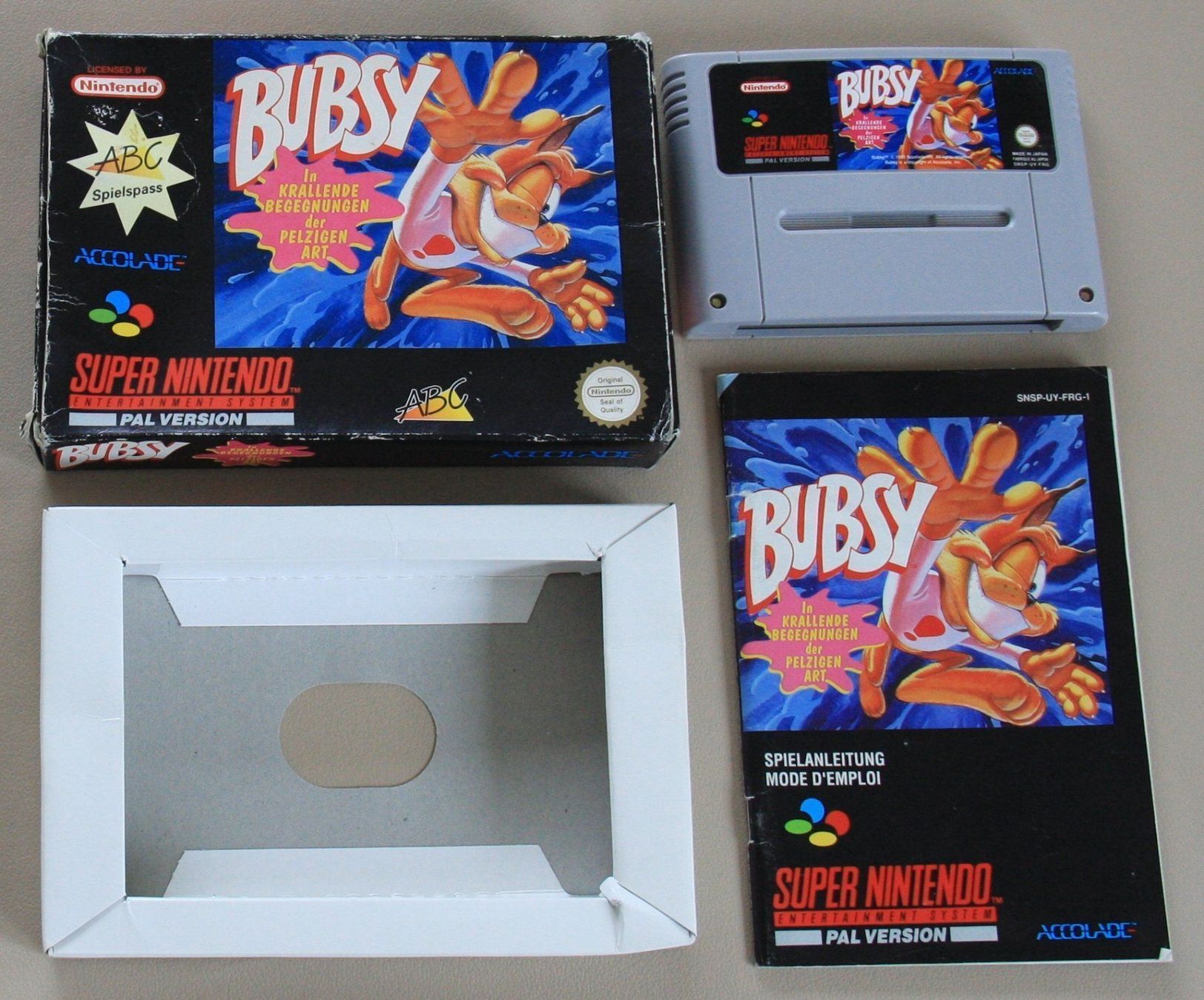 Giochi: Bubsy SNES OVP und Anleitung – Usato da Fisibach venduto da Retrogames24 2