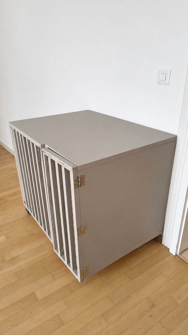 Niches, paniers: Hundebox aus Holz auf Rollen – D'occasion à St. Gallen par dominik.meyer00 1