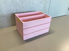 Holzkiste rosa mit Trennwand zur Aufbewahrung- Wiitergäh