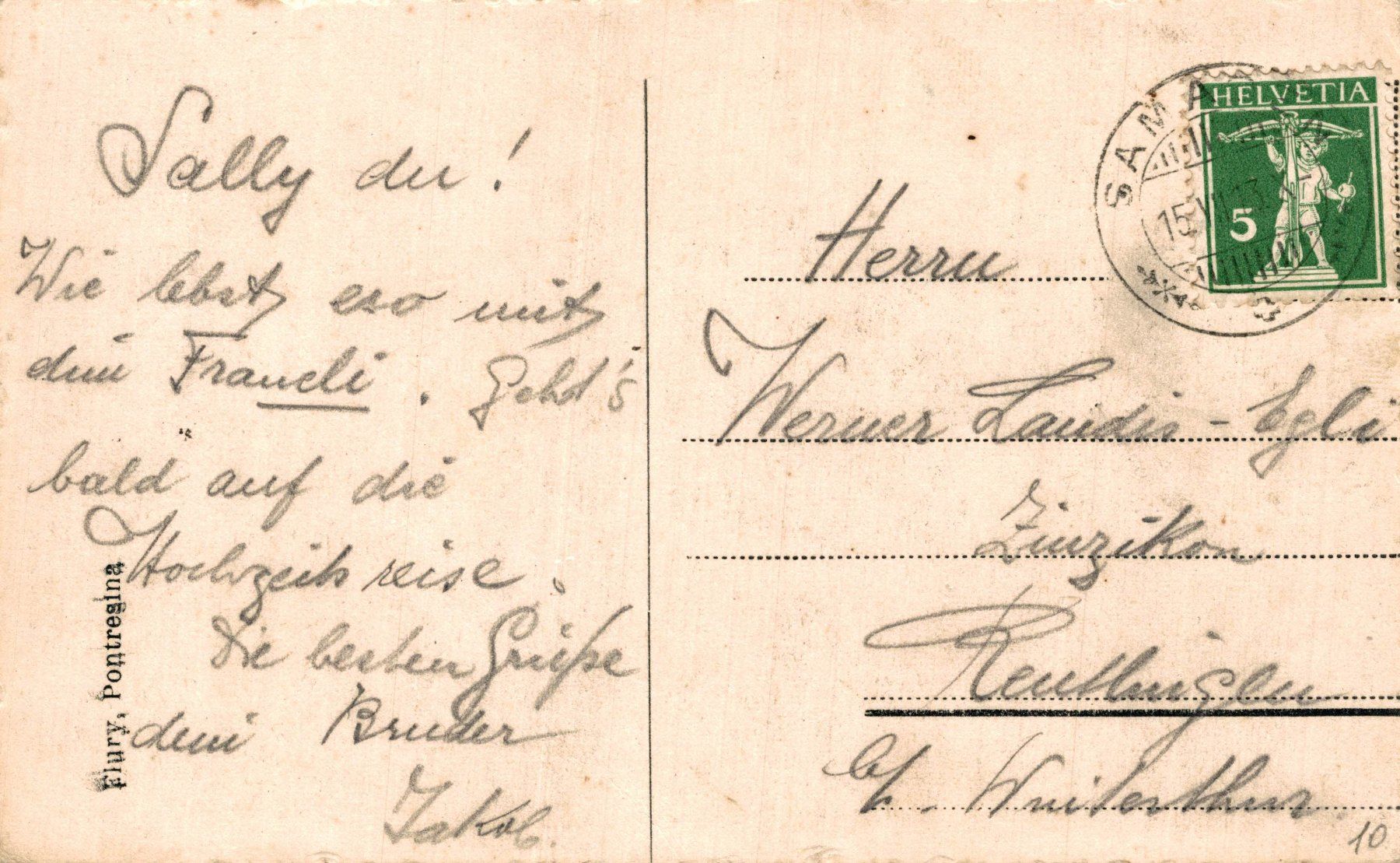 Cartes postales: Strasse in Pontresina – D'occasion à Bronschhofen par Astore 1