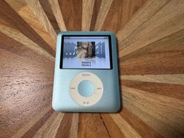 Akku neu! iPod Nano 3 8GB Blau Türkis mit Zubehör 