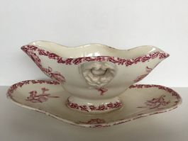 PORCELAINE OPAQUE GIEN Saucière "Cactus"