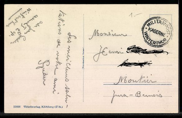 Cartoline postali: AK Winterthur, Kaserne mit Straßenpartie – Usato da Berlin venduto da bartko-reher 1