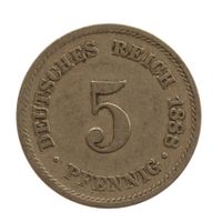 Deutschland Kaiserreich 5 Pfennig 1888 A