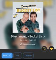 4 Tickets Divertimento Bucket List in Basel 04.11.26 Parkett