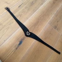 Trachten Ledergurt mit Herzapplikation, schwarz 80cm