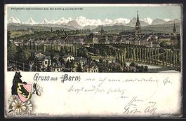 Litho Bern, Panorama vom Schänzli aus g