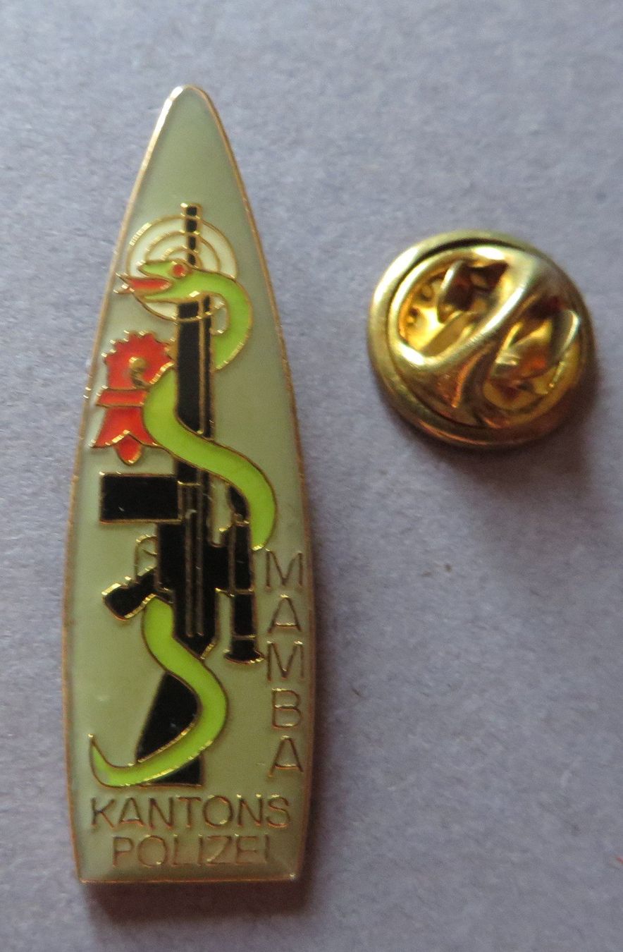 Placchette & Badge: PIN MAMBA KANTONSPOLIZEI BASEL, SCHLANGE – Usato da Neuhausen venduto da luckimucki