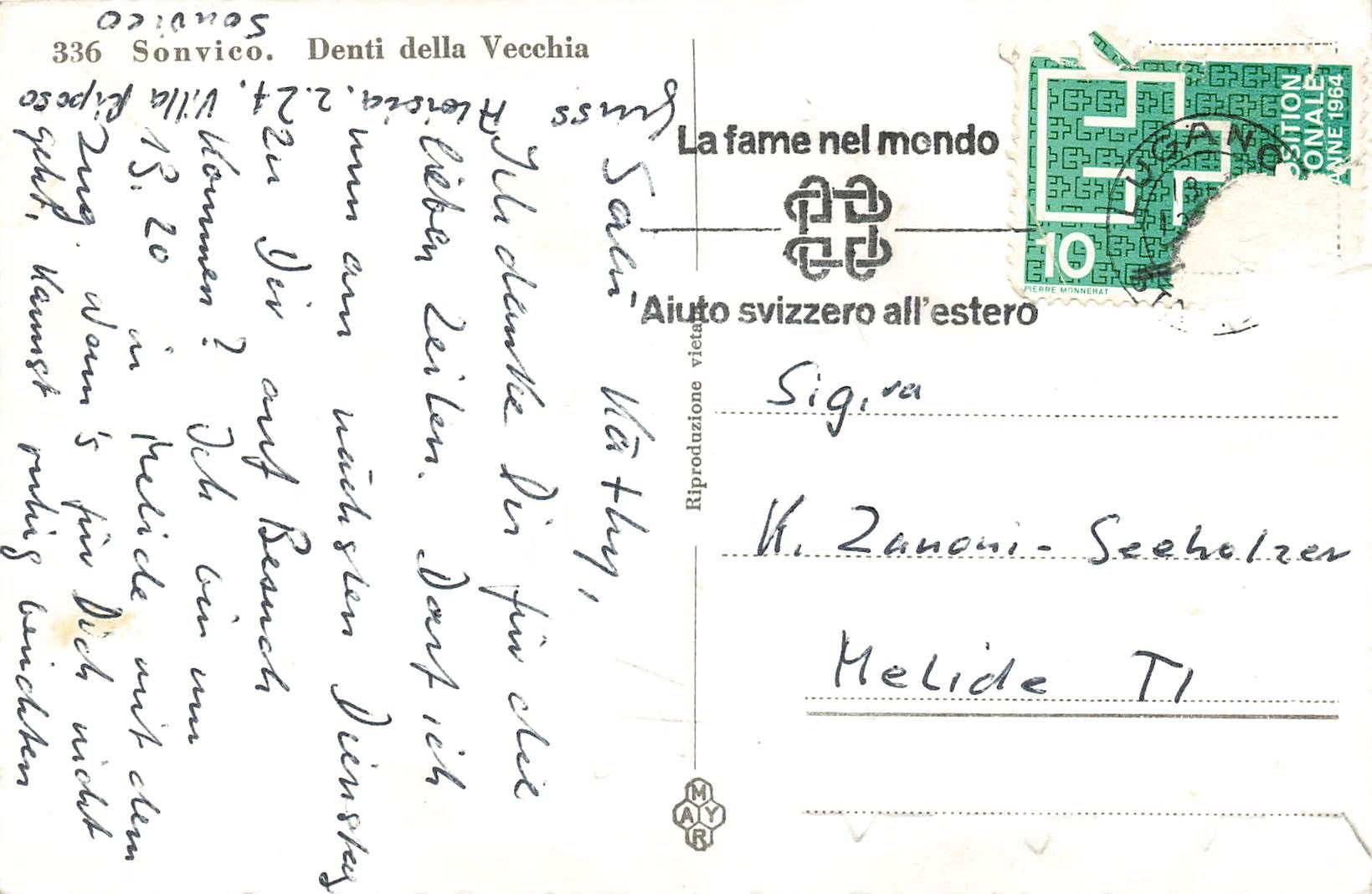 Ansichtskarten: Sonvico – Gebraucht aus Biasca von Blenio71 1