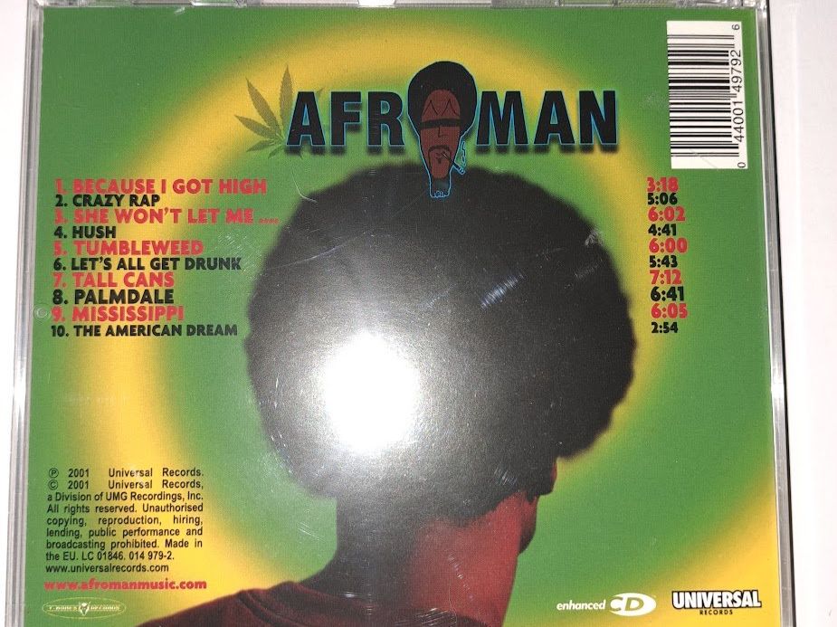 CD: Afroman The Good Time – Usato da Sargans venduto da Bomp 1