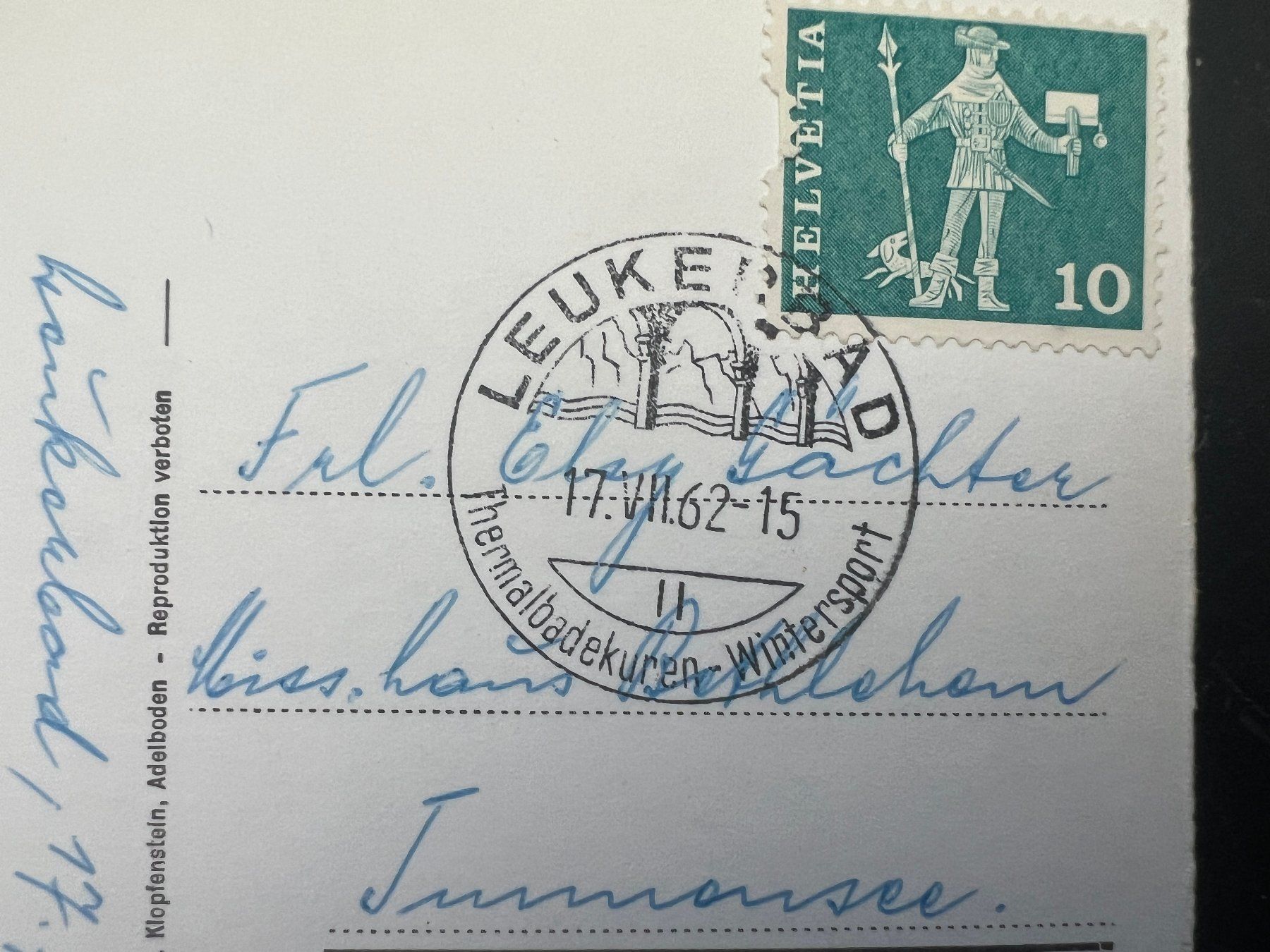 Cartoline postali: AK   1962 Leukerbad      (G964) – Usato da Hinwil venduto da Sidi4 1