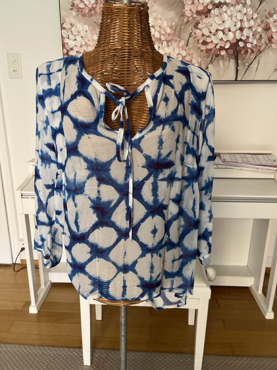 Nile Camicette: Bluse, Nile, blau/weiss, XS – Usato da Solothurn venduto da Bobesch08