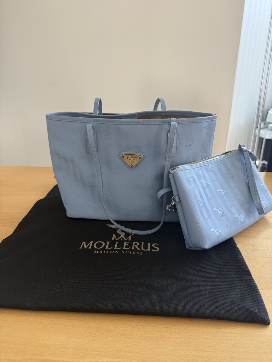 Maison Mollerus Borse da donna: Mollerus Genf Shopper Hellblau – Usato da Remetschwil venduto da Ka95 6