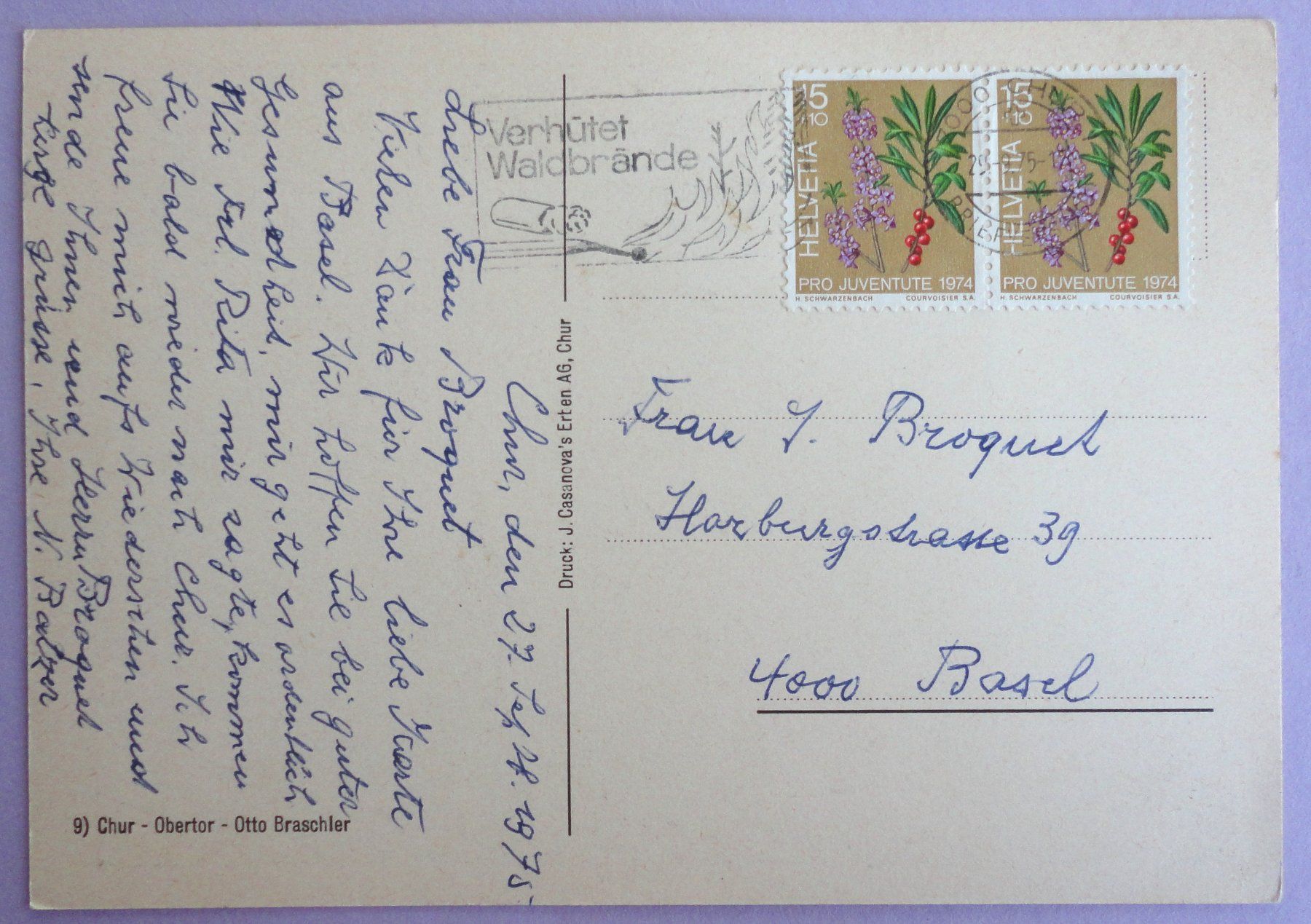 Cartes postales: Chur - Obertor - Otto Braschler – D'occasion à Fétigny par Billy2miny 1