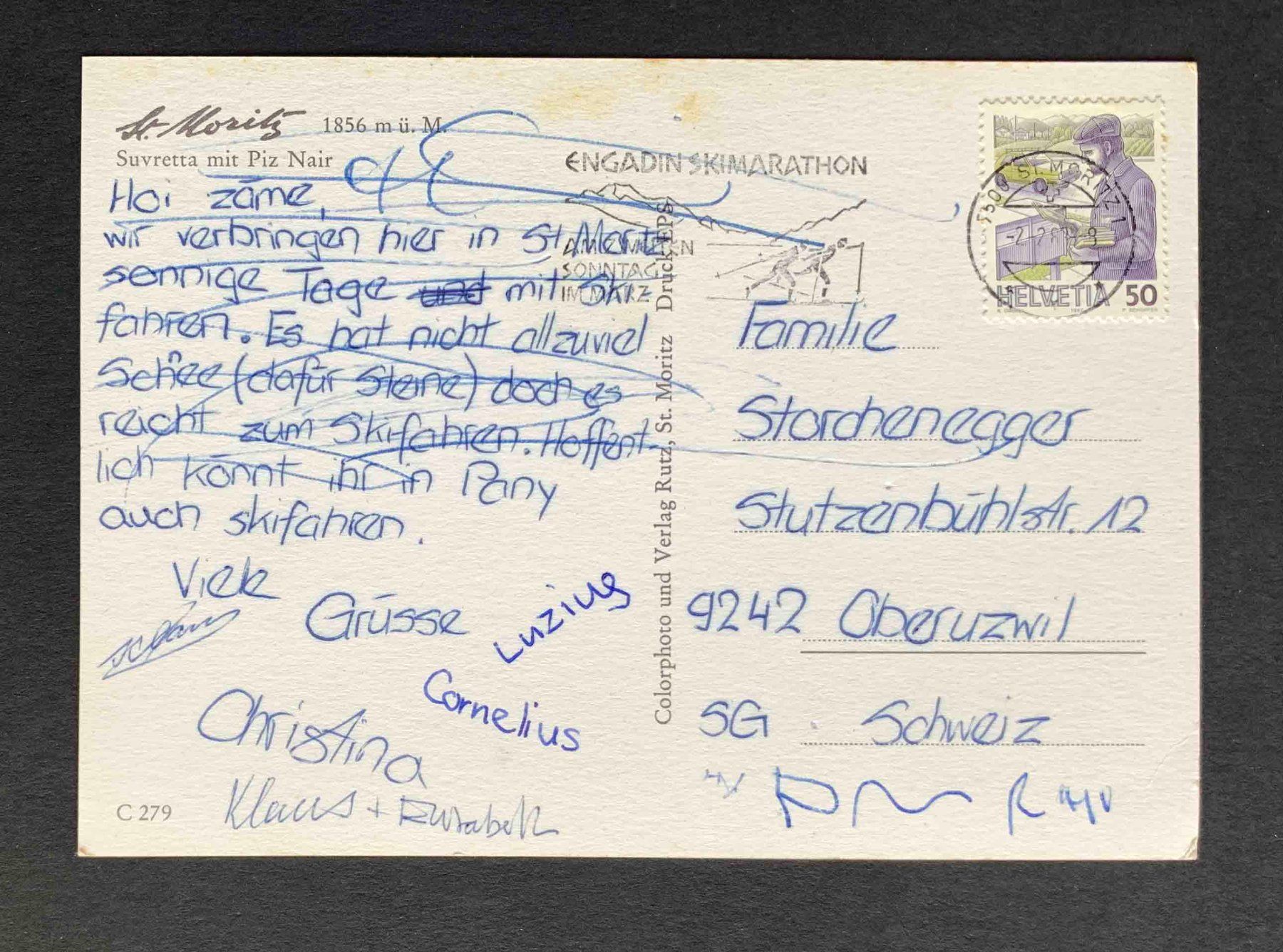 Cartoline postali: AK St Moritz Suvretta Piz Nair – Usato da Goldau venduto da artelier1 1
