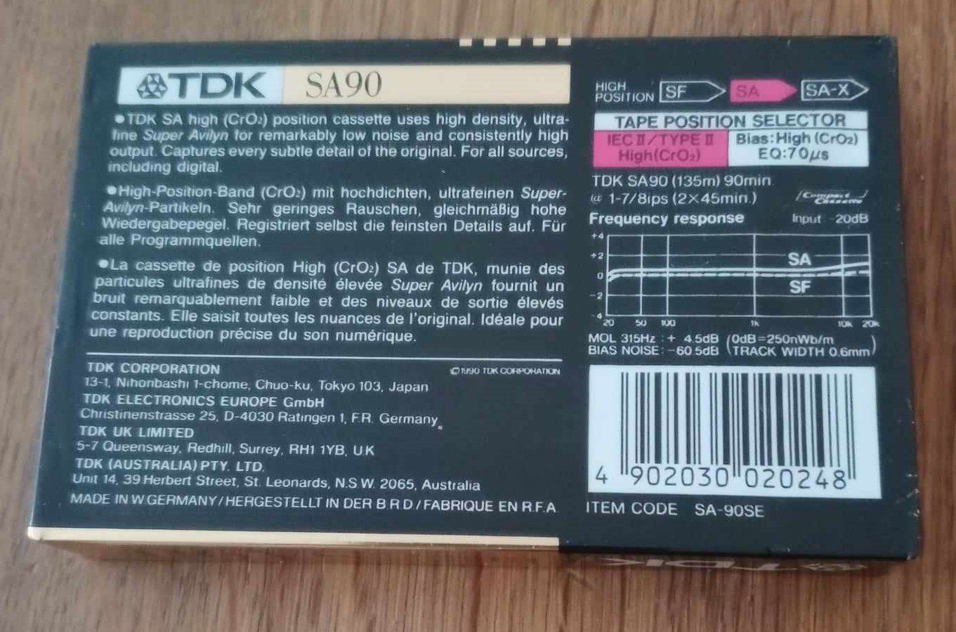 Kompaktkassetten: TDK SA 90 - Type II -  made Germany - cassette scellée – Gebraucht aus Le Locle von borgespatricia 1