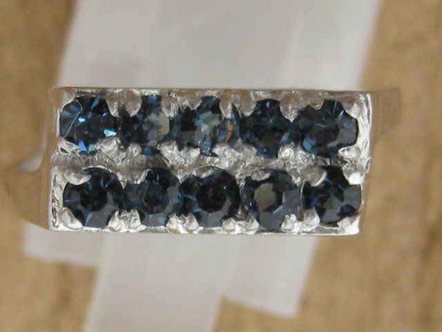Anelli: Vintage Ring Silber 800 Steinchen blau / Gr. 56 – Usato da Ermatingen venduto da Decovin 3