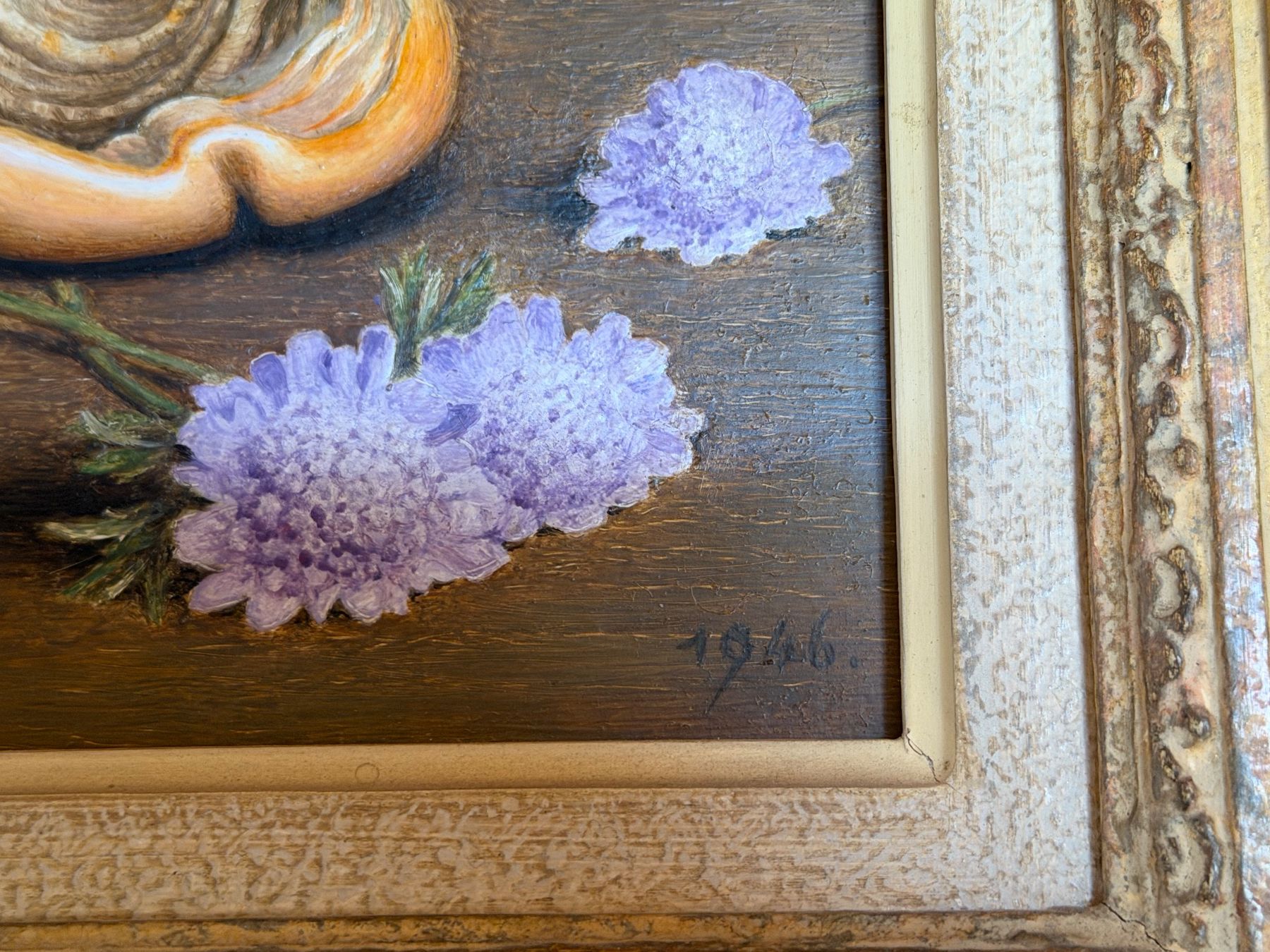 Gemälde: Paul-André Robert, 1946 Stilleben mit Muscheln – Gebraucht aus Huttwil von Burk3 3