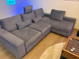 Ecksofa grau mit Schlaffunktion und Bettkasten gebraucht