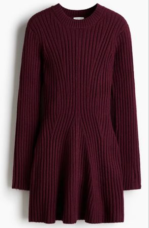 H&M Strickkleid (Bordeaux)