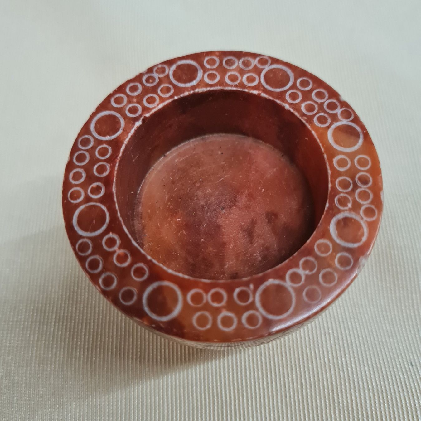 Portacandele: 2 Stk.Teelichthalter Speckstein orange/rot – Nuovo (secondo la descrizione) da Thierachern venduto da Staecketoeri