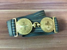 Alter Offiziers Gürtel mit gold Farbigen Schnallen