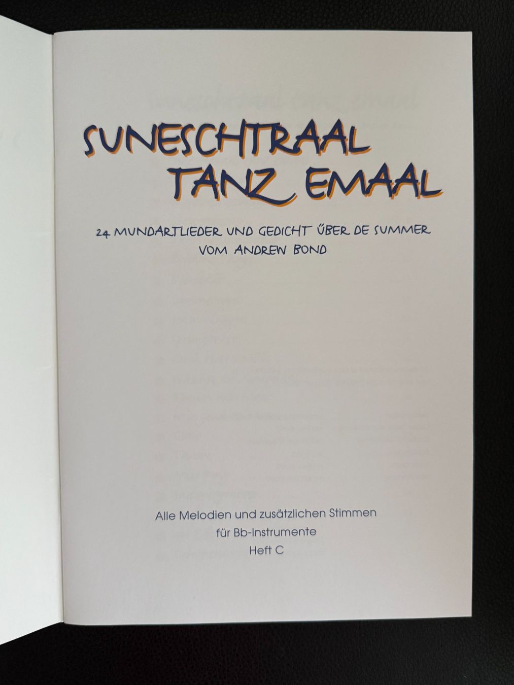 Libri: SUNESCHTRAAL  TANZ   EMAAL     HEFT  C   Bb-Instrumente – Usato da Subingen venduto da ArtBead 2
