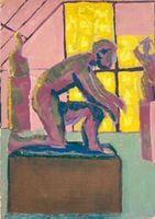 ANONYM Expressionismus ca.1940 Oel auf Malkarton