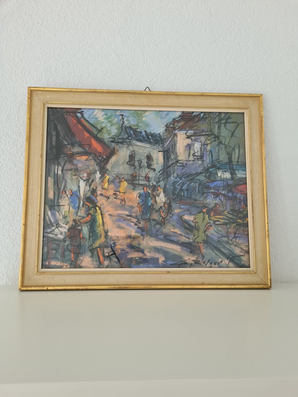 Gemälde: Tableau Rue Animée Signé "CURT Georg BECKER" Encadré – Gebraucht aus Monthey von 187-zeroo 5