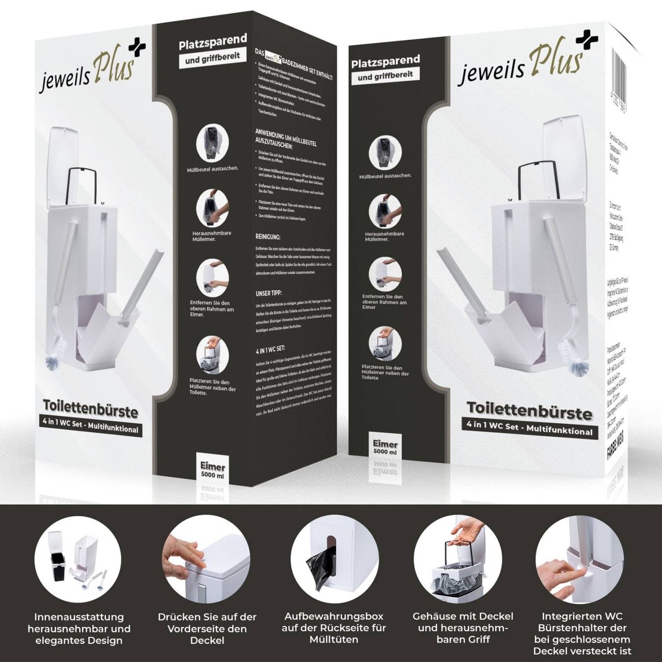 Altri accessori per il bagno: Toilettenbürste mit Mülleimer, Badezimmer Set. – Usato da Wald (ZH) venduto da JeweilsPlus 4