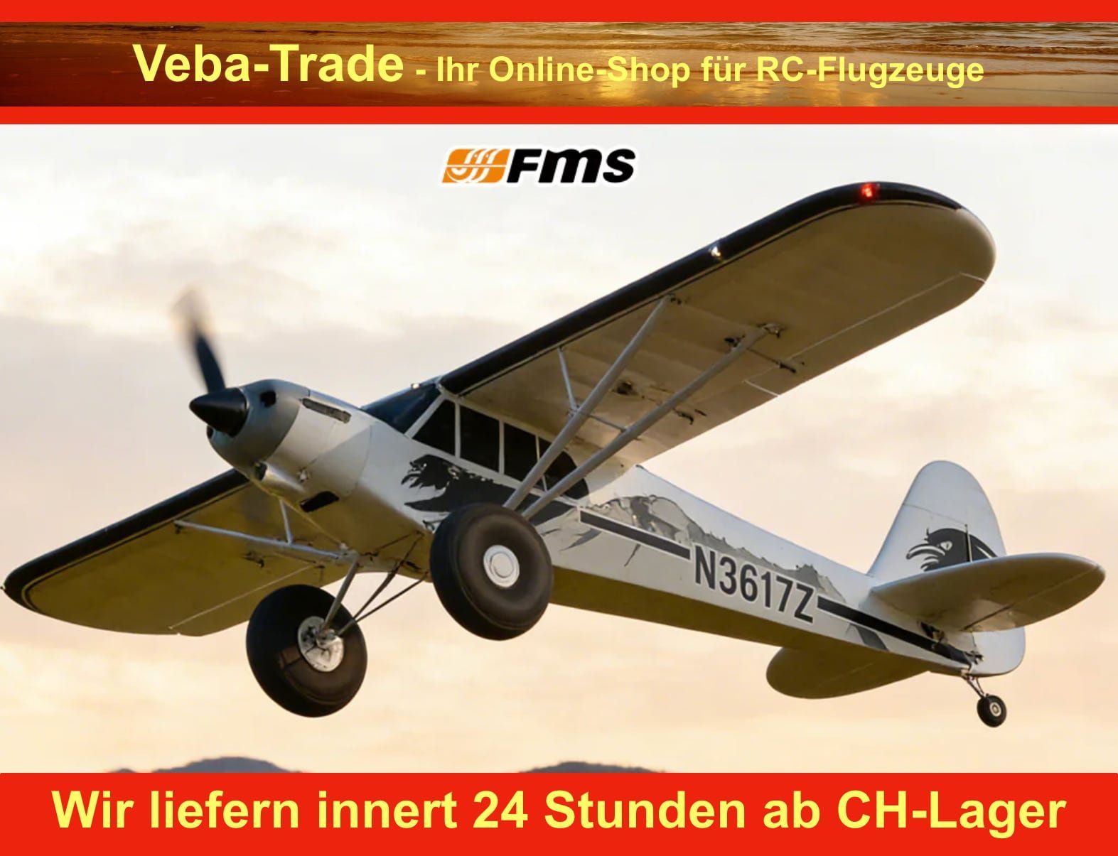 FMS Modellismo RC: FMS Piper PA-18 Super Cub, 170cm, PNP – Nuovo e nell'imballaggio originale da Oberrüti venduto da Veba-Trade