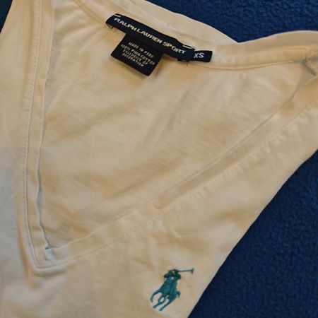 Ralph Lauren T-Shirt XS white V-neck cotton
