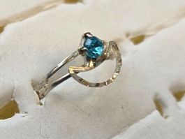 Bague fantaisie pierre bleue taille 52