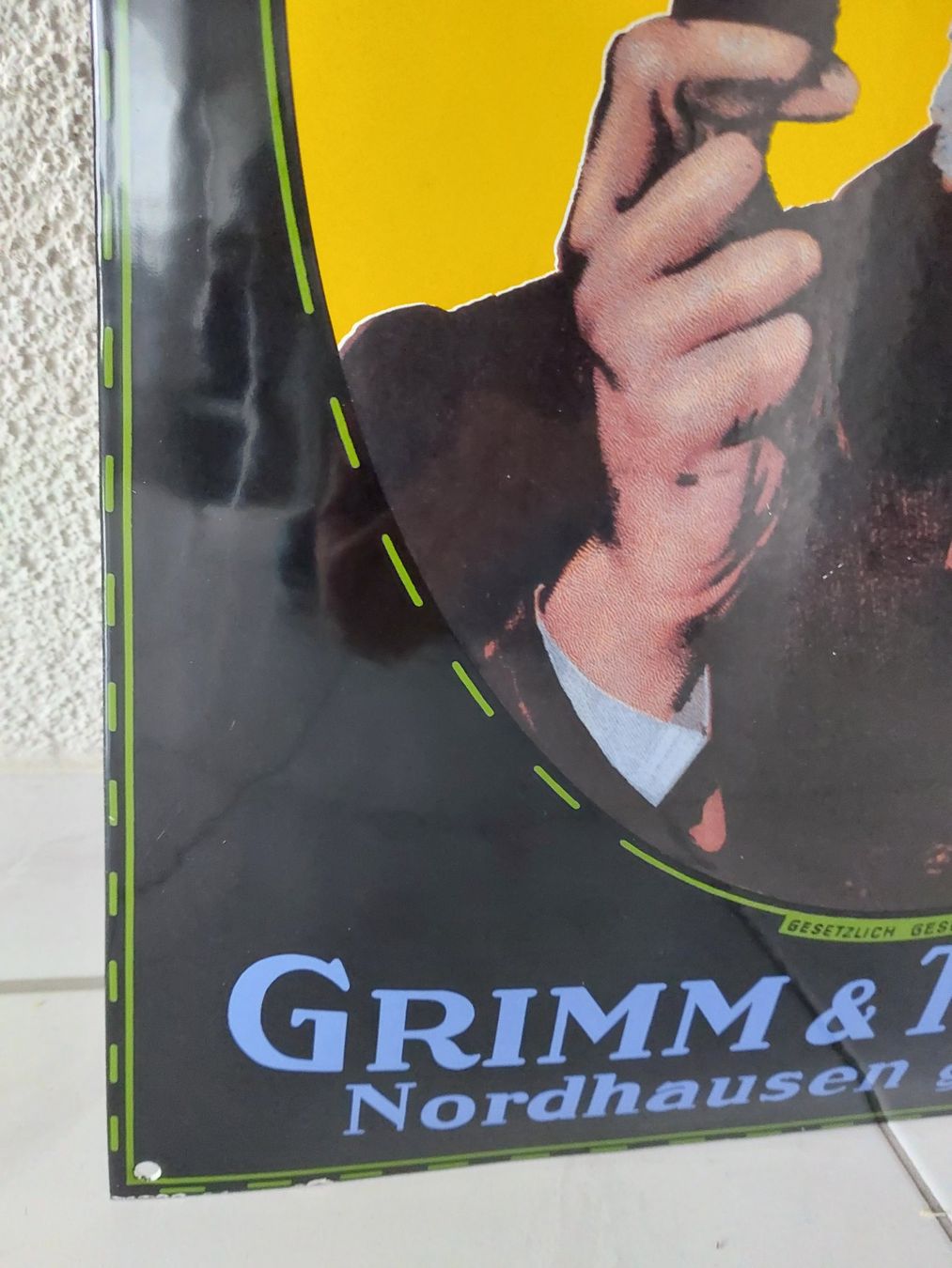 Marlboro Insegne: Emailschild Grimm & Triepel Kautabak Tabak plaque émaillée – Usato da Schenkon venduto da TG10 5